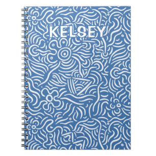 Monogramme Ligne minimale Carnet bleu Art