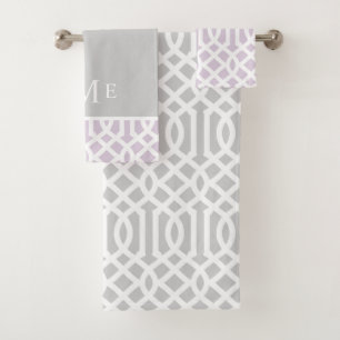 Monogramme Lilac et Grey Trellis Couleurs modifi