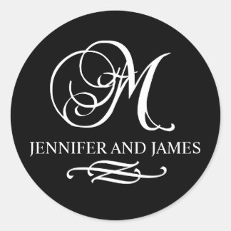 Monogramme Logo Noms Stickers Faveur Mariage