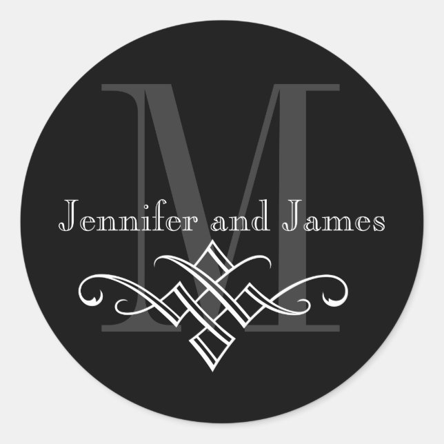 Monogramme Logo Noms Stickers Mariage (Devant)