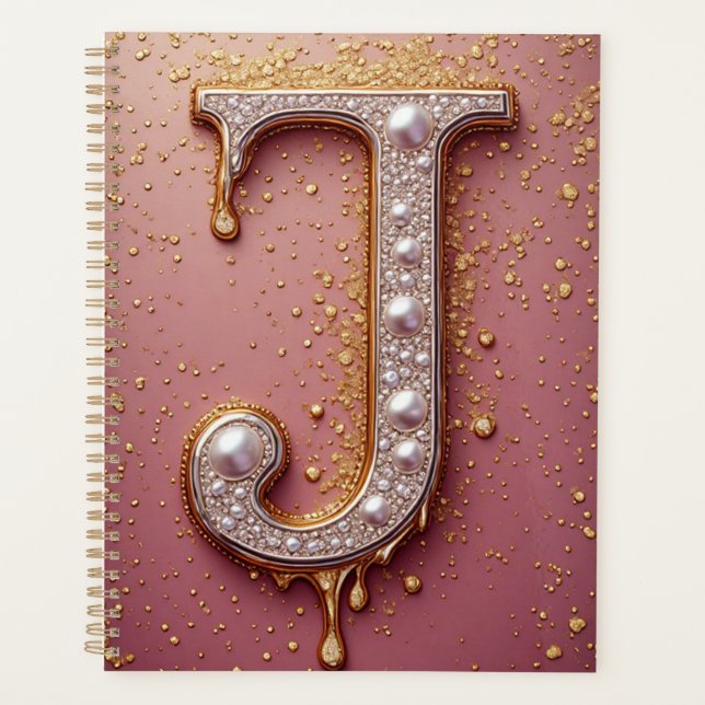 Monogramme Luxueux Lettre J Or (Devant)