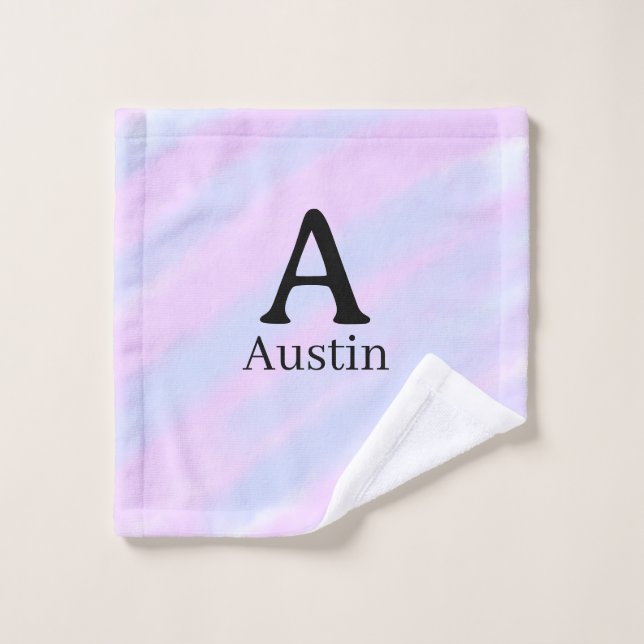 Monogramme majuscule masculine ajouter un nom past (Gant de toilette)