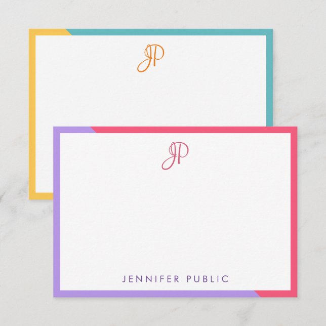 Monogramme manuscrit Moderne Simple Modèle (Devant / Derrière)