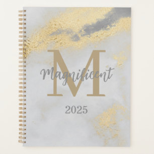 Monogramme Marbre initial or et gris 2025 Non daté