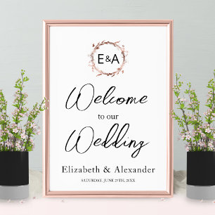 Monogramme Mariage  Affiche de bienvenue