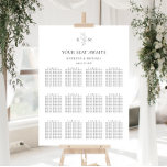 Monogramme Mariage de feuille d'olive 12 Tableau d<br><div class="desc">Monogramme minimaliste Olive Leaf Branch Mariage 12 Poster des cartes de sièges. Tous les textes sont pré-arrangés pour que vous personnalisiez facilement et rapidement avec vos propres détails.</div>