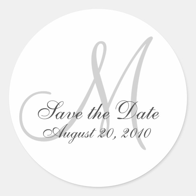 Monogramme Mariage Enregistrer la date Sticker de  (Devant)
