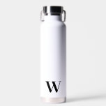 Monogramme Mariage minimal bouteille d'eau blanche<br><div class="desc">Personnalisez cet élégant cadeau de bouteille d'eau élégant avec votre original monogramme personnalisé.</div>