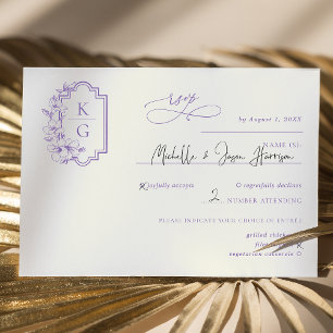 Monogramme   Mariage minimal moderne RSVP