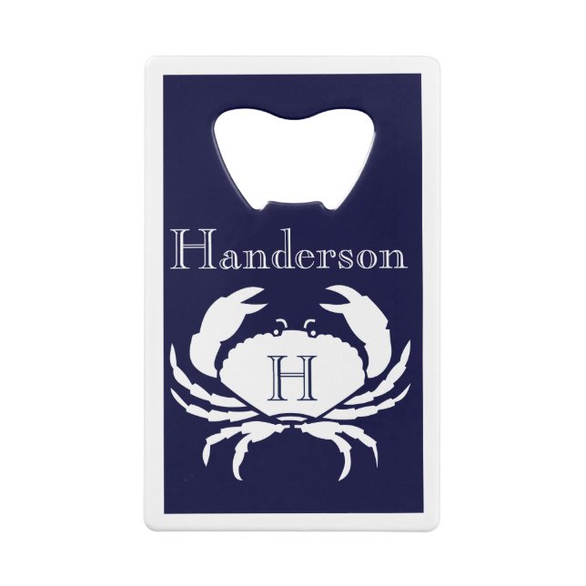 Monogramme Marine Bleu Crabe Blanc Nautique Cr (Dos)