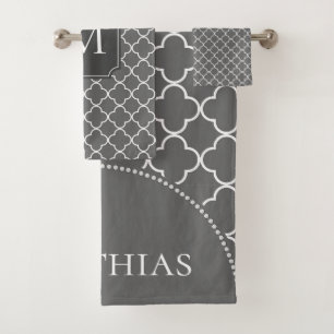 Monogramme marocain moderne de gris de motif