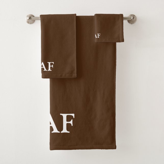 Monogramme Marron et Blanc Bloc Fonte  (En situation)