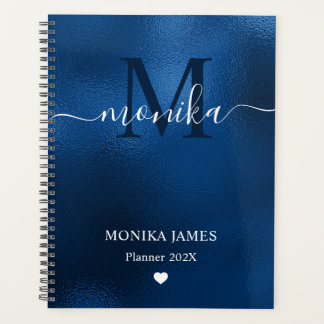 Monogramme Métal Brossé Bleu Royal Moderne