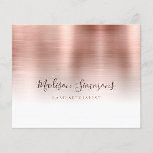 Monogramme métal brossé rose or élégant Script Bu