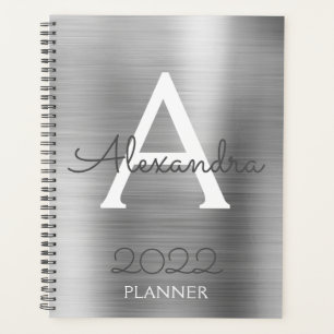 Monogramme métallique argenté 2022 moderne
