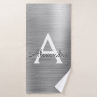 Monogramme métallique en verre chic argenté