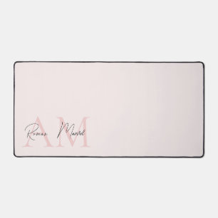 Monogramme minimal initial et nom Pastel rose