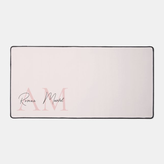Monogramme minimal initial et nom Pastel rose (Recto)
