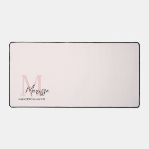 Monogramme minimal initial et nom Pastel rose