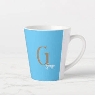 MONOGRAMME MINIMAL LATTE MUG NAME SIMPLE MODERNE
