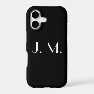 Monogramme minimaliste blanc et noir à deux lettre