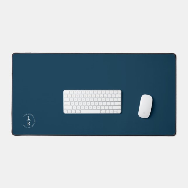 Monogramme, minimaliste bleu foncé (Clavier et souris)