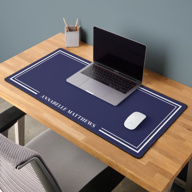 Monogramme Minimaliste Bleu Marine (Bureau 2)