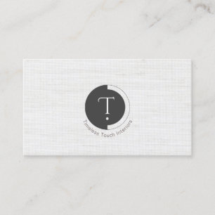 Monogramme Minimaliste Carte de Visite Rayée Bla