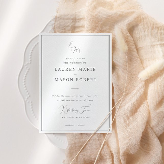 Monogramme minimaliste Faire-part de mariage (Créateur téléchargé)