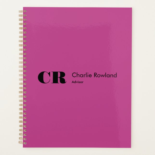 Monogramme minimaliste moderne violet violet viole (Devant)