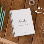 Monogramme minimaliste noir et blanc Nom moderne<br><div class="desc">Ce design simple,  élégant,  élégant,  noir et blanc présente votre nom personnalisé et monogramme dans une topographie tendance et élégante. Cet article peut être et un excellent cadeau pour vous,  votre famille et vos amis.</div>