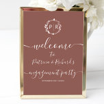 Monogramme Mission Affiche de bienvenue Board<br><div class="desc">Un simple chic feuillage faux feuillage monogramme en terre cuite fiançailles bienvenue panneau en mousse. Facile à personnaliser avec vos détails. Fête de fiançailles boho moderne accueil panneau en mousse modifiable, couronnes faire-part de mariage photo, personnalisable, calligraphie police manuscrite, simple, élégant. PERSONNALISATION : Si vous avez besoin de personnalisation de...</div>