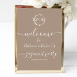 Monogramme Mission Affiche de bienvenue Board<br><div class="desc">Un simple chic feuillage faux feuillage monogramme grullo fiançailles bienvenue panneau de mousse signe. Facile à personnaliser avec vos détails. Fête de fiançailles boho moderne accueil panneau en mousse modifiable, couronnes faire-part de mariage photo, personnalisable, calligraphie police manuscrite, simple, élégant. PERSONNALISATION : Si vous avez besoin de personnalisation de la...</div>