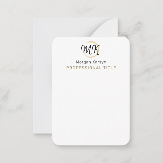 Monogramme Modèle élégant en or blanc moderne simp (Devant)
