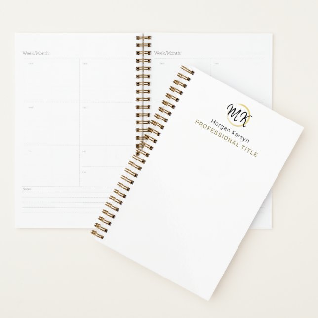 Monogramme Modèle élégant en or blanc moderne simp (Devant avec enveloppe)
