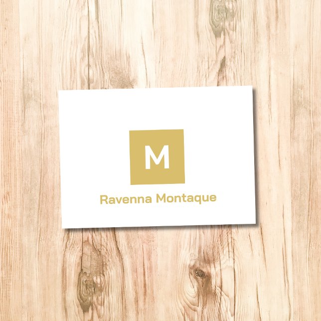 Monogramme Moderne Doré Nom Personnalisé Simple (Créateur téléchargé)