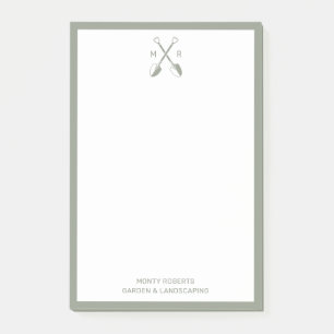 Monogramme moderne Dusky Green Men Post-It Notes