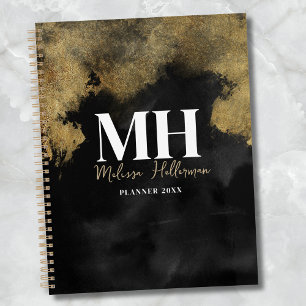 Monogramme Moderne en écriture Black Gold Script
