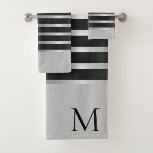 Monogramme Moderne Grandes Noires sur Argent