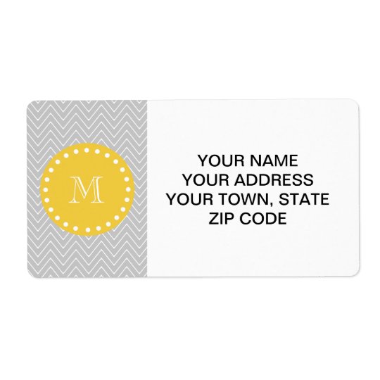 Monogramme moderne gris et jaune de coutume de Che Étiquette D'expédition
