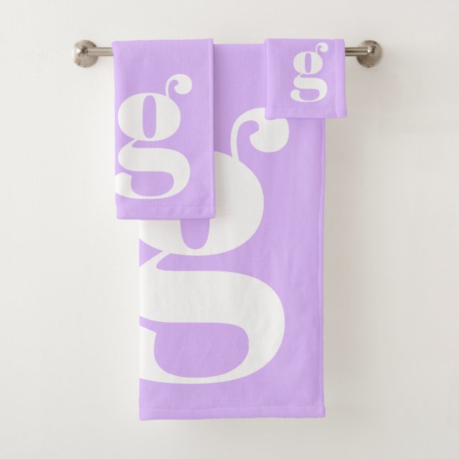 Monogramme Moderne Lettre Initiale Pastel Lavande  (En situation)