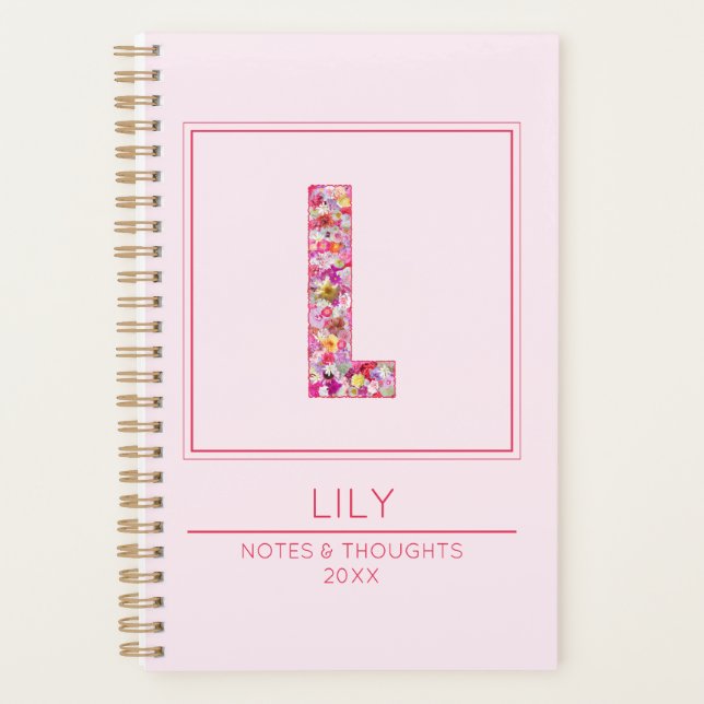 Monogramme Moderne Lettre Nom Fleurie L (Devant)