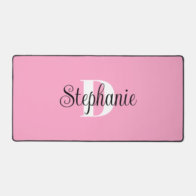 Monogramme Moderne Mignon Noir Blanc et Rose (Recto)