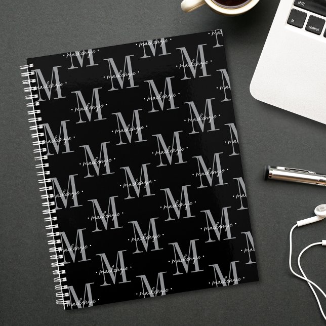 Monogramme Moderne Minimaliste Noir Blanc (Créateur téléchargé)