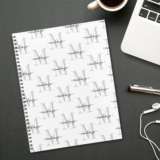 Monogramme Moderne Minimaliste Noir Blanc (Créateur téléchargé)