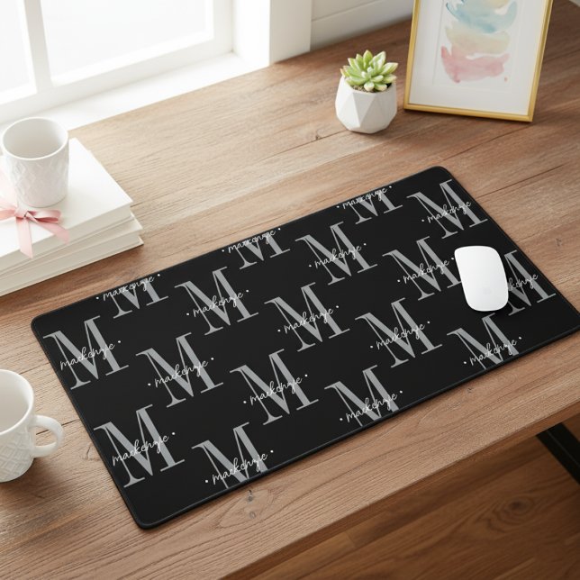 Monogramme Moderne Minimaliste Noir Blanc (Créateur téléchargé)