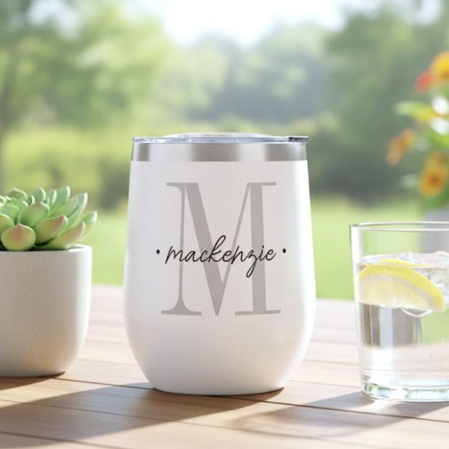 Monogramme Moderne Minimaliste Noir Blanc (Créateur téléchargé)
