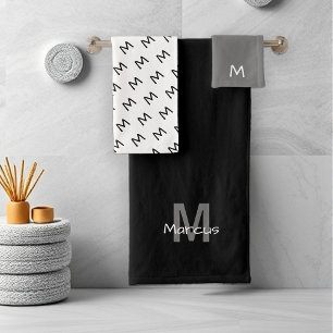 Monogramme moderne noir chic