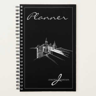 Monogramme moderne Noir élégant Vibrant Plan Ville