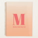 Monogramme moderne Nom initial Peach Gradient<br><div class="desc">La typographie moderne minimaliste monogramme design initial qui peut être modifié pour personnaliser. Peach gradient arrière - plan.</div>